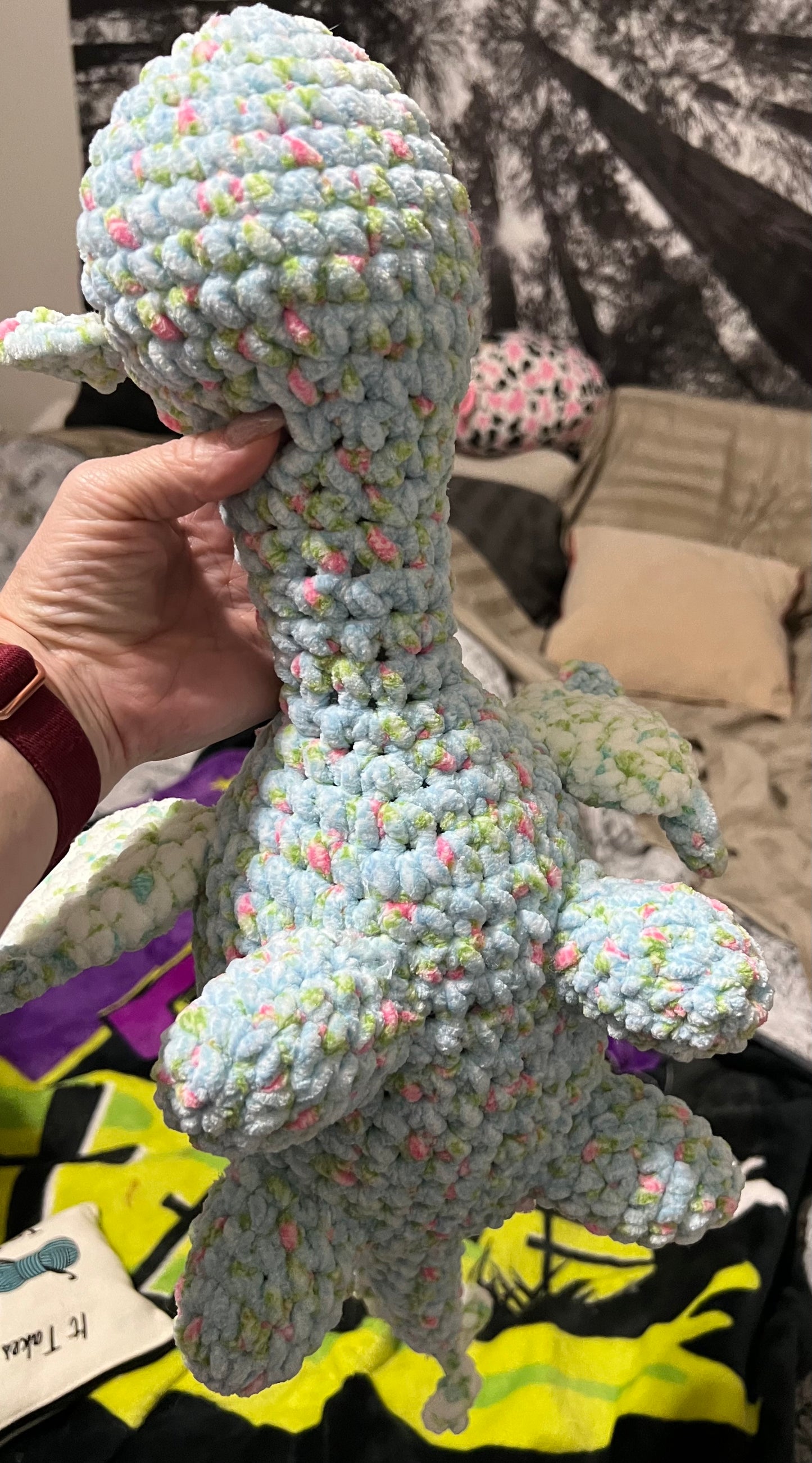 Blue the crochet dragon