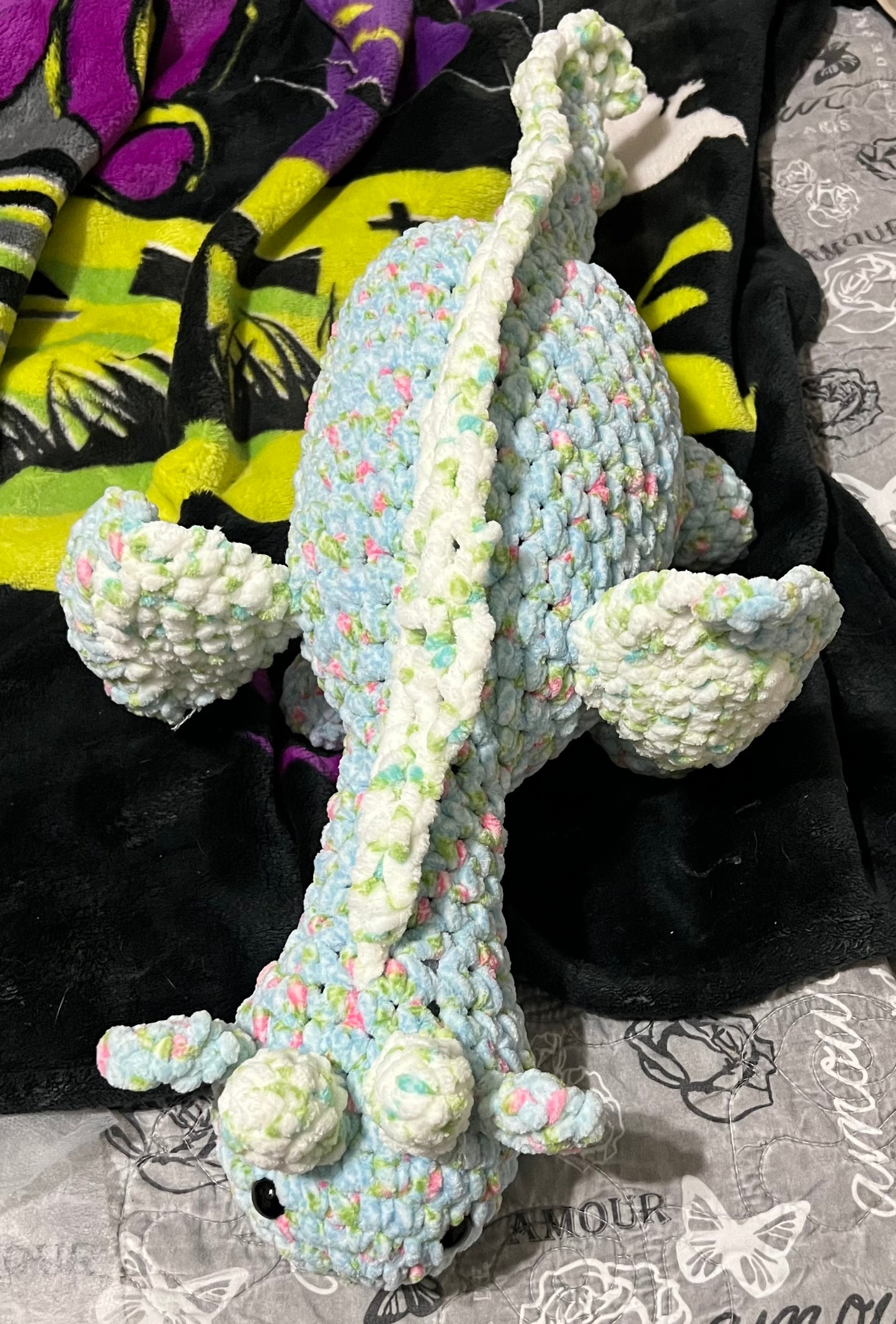 Blue the crochet dragon