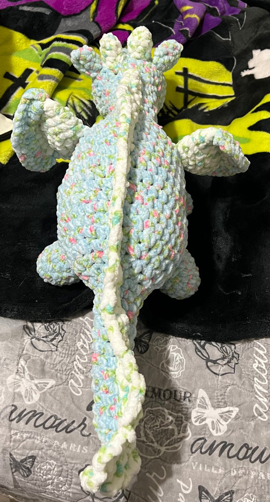 Blue the crochet dragon