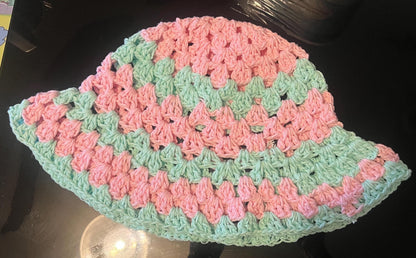 Mint and Pink Bucket Hat