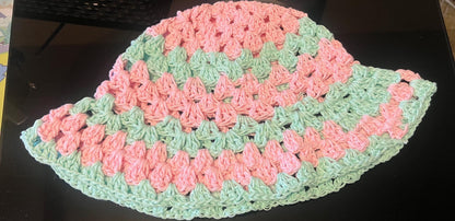 Mint and Pink Bucket Hat